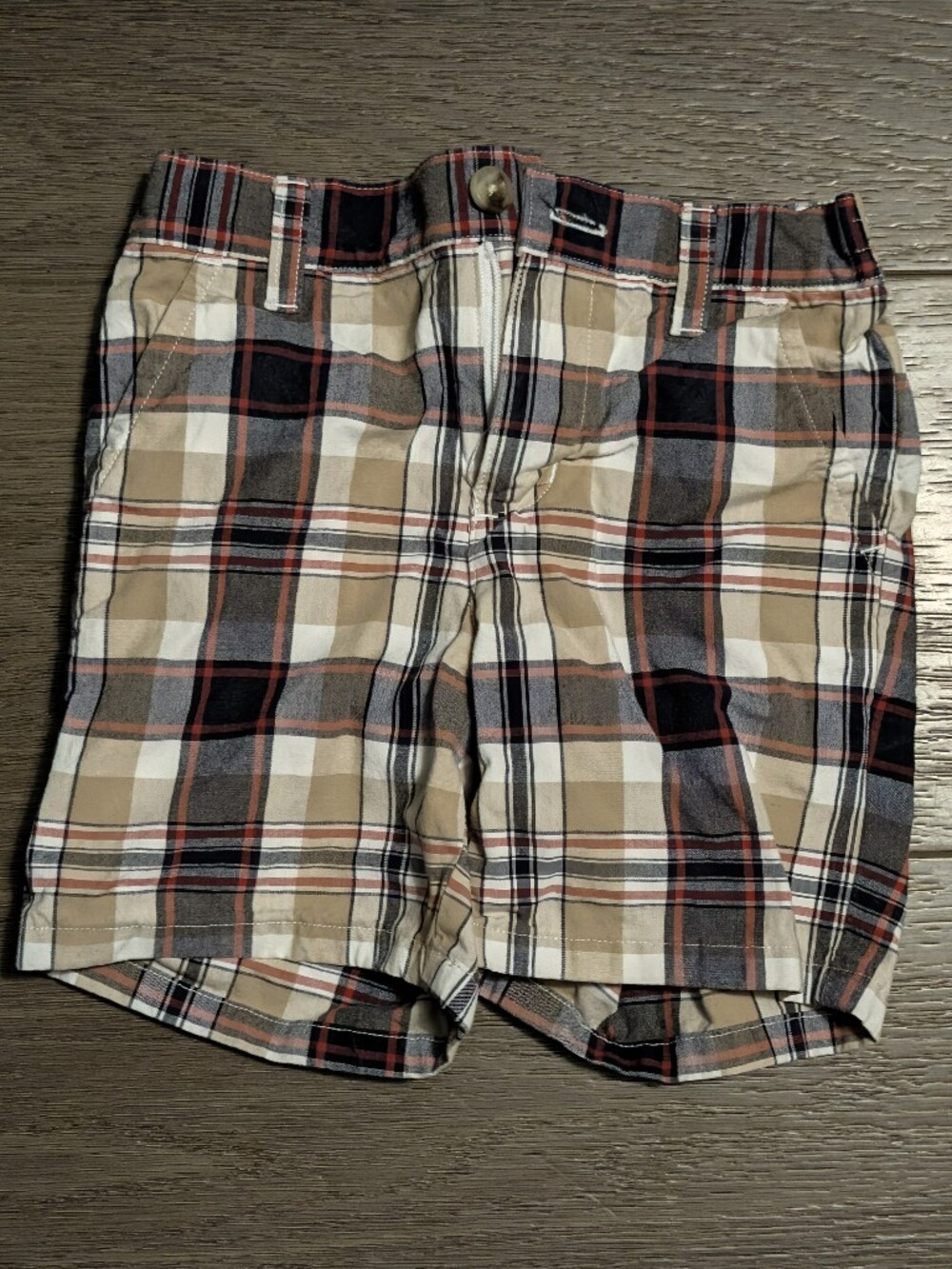 Janie And Jack Brown Plaid Shorts Size 12 -18 Months